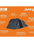 Vango Skye 500 Tent - 5 Man Tent (Deep Blue)