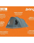 Vango Tiree 350 Tent - 3 Man Tent (Mineral Green) - External Features