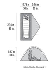 MSR Hubba Hubba 1 Tent - 1 Man Bikepacking Tent diagram