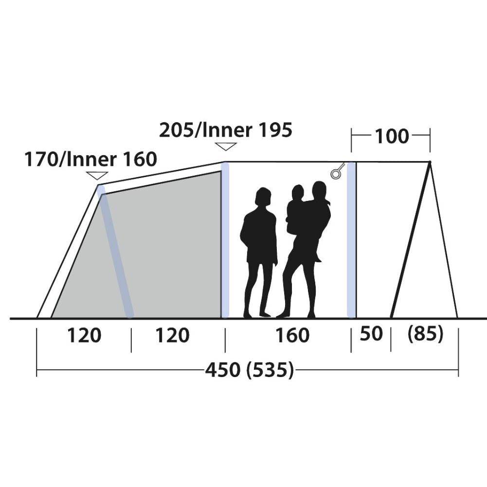 Outwell Sunhill 5 Air Tent - 5 Man tent Size 2