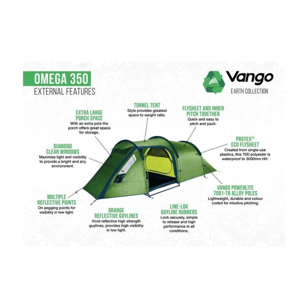 Vango Omega 350 Tent - 3 Man Tunnel Tent 2022