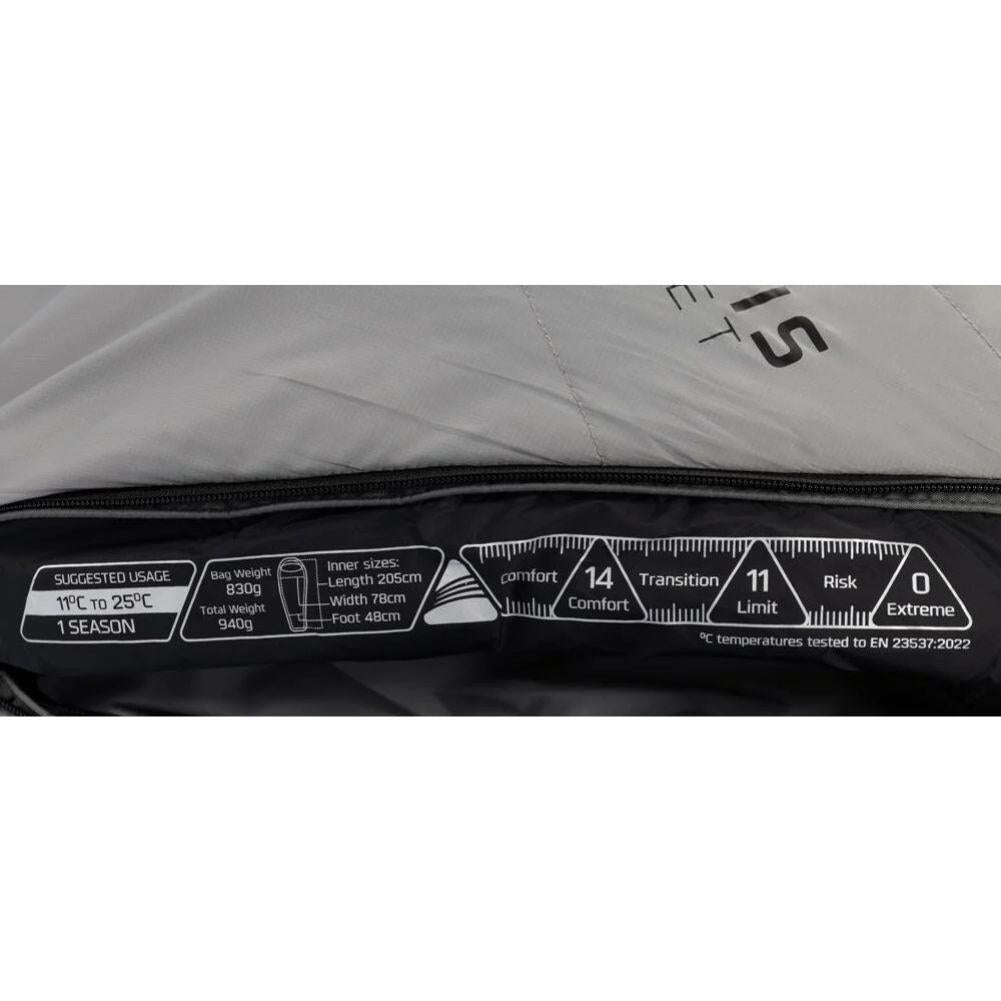 Vango Mantis Planet 50 Travel Sleeping Bag (Grey Flannel)