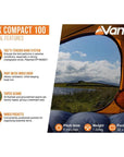 Vango Apex Compact 100 Tent - 1 Man Lightweight Tent (Forest Green)