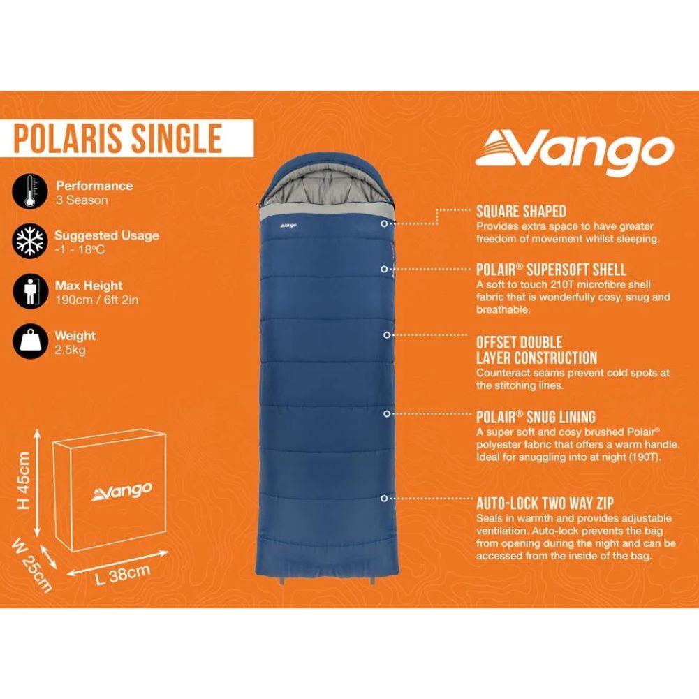 Vango Polaris Single Sleeping Bag (Neptune)