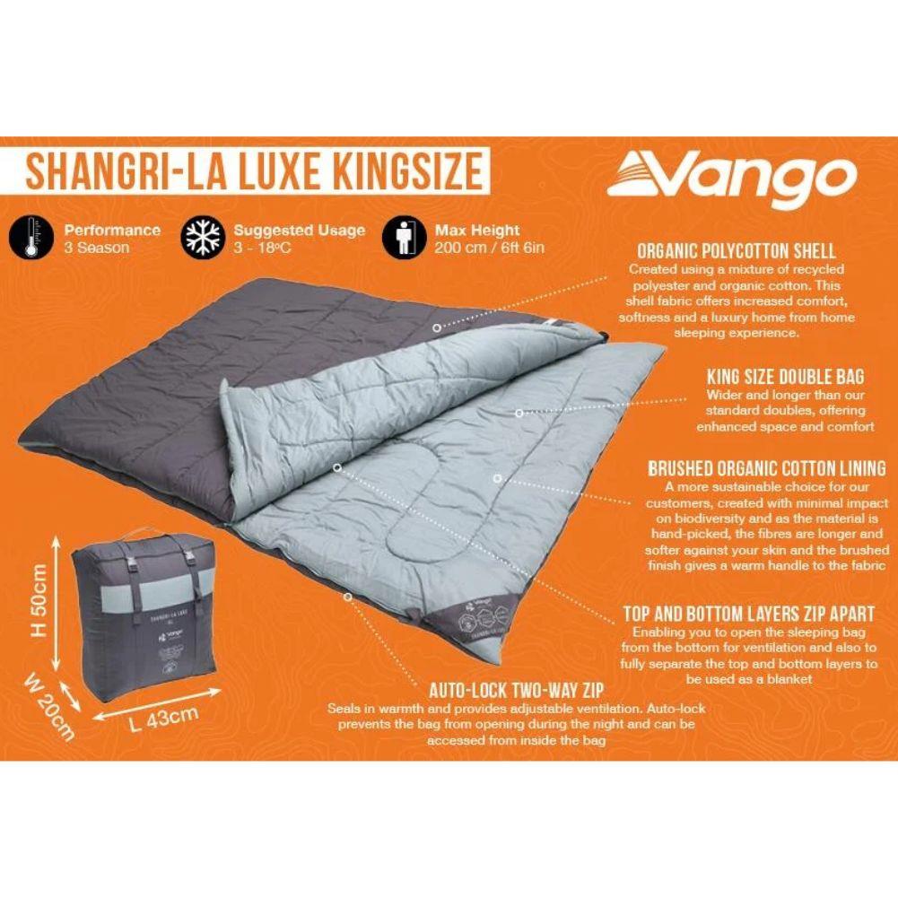 Vango Shangri-La Luxe Kingsize Sleeping Bag (Shadow Grey)