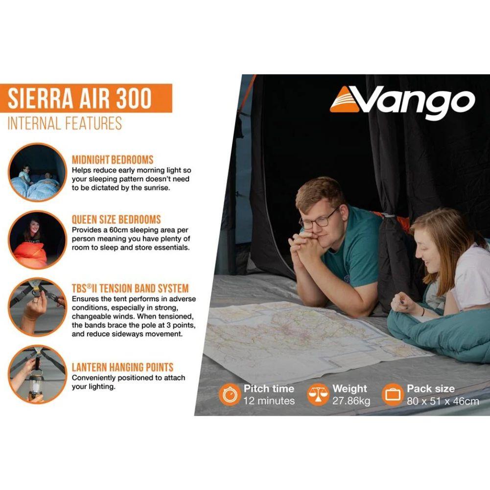 Vango Sierra Air 300 - 3 Man Tent (Deep Blue) features