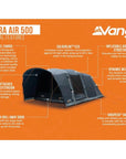 Vango Sierra Air 500 - 5-Man Tent (Deep Blue) info