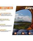 Vango Apex Compact 300 Tent - 3 Man Trekking Tent (Forest Green) 2025