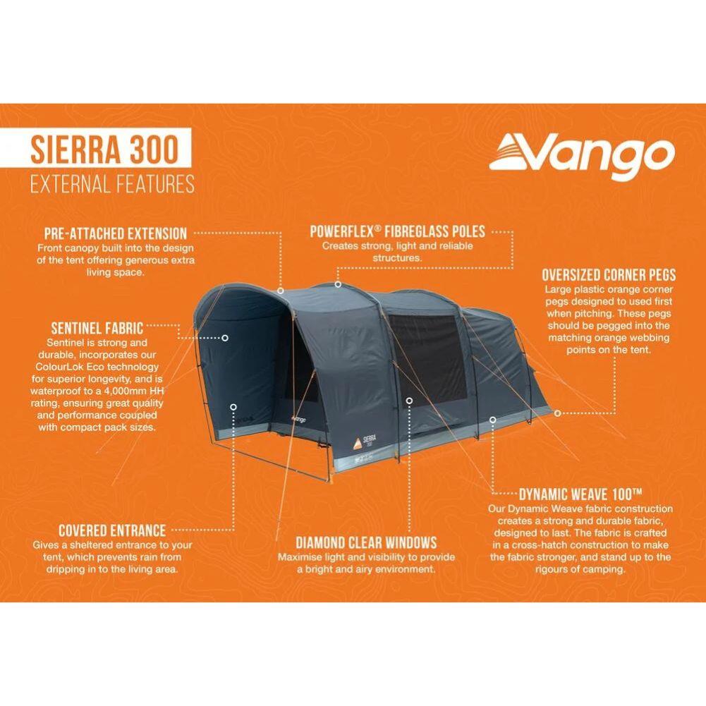 Vango Sierra 300 - 3-Man Tent (Deep Blue) info