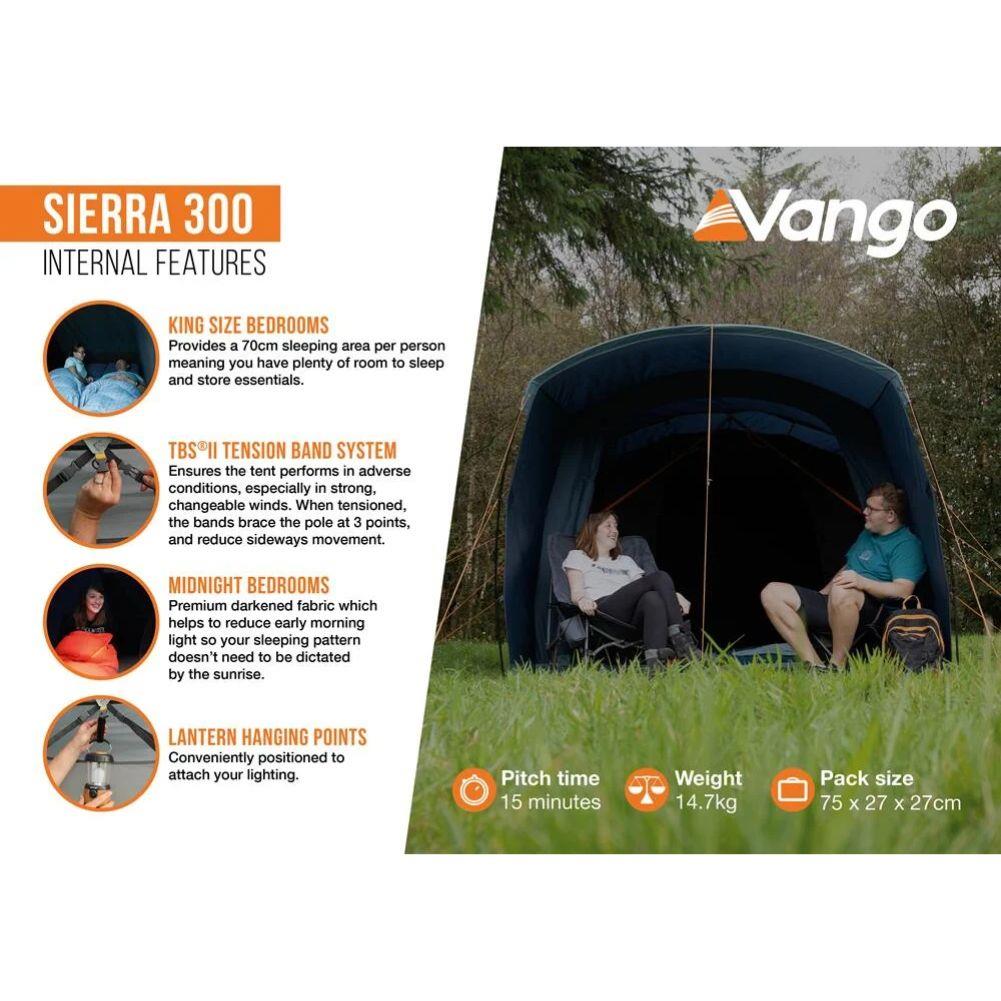 Vango Sierra 300 - 3-Man Tent (Deep Blue) more info