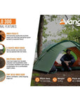Vango Halo 300 Tent - 3-Man Tent (Forest Green) 2025 info