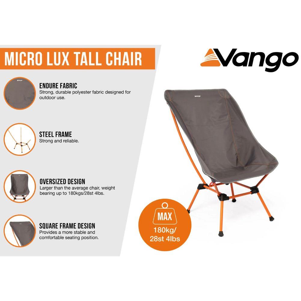 Vango Steel Micro Lux Tall Chair (Excalibur)