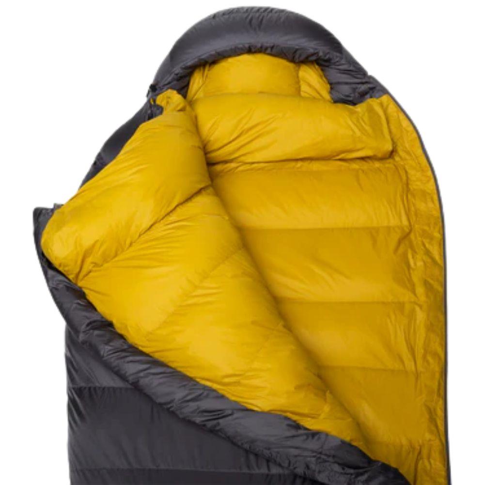 Mountain Equipment Helium GT 600 Down Sleeping Bag - Regular (Anvil Grey) flap open