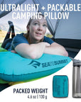 Sea to Summit Aeros Ultralight Pillow Deluxe (Aqua) packedweight
