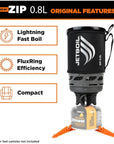Jetboil Zip 0.8L Fast Boil Stove System (Carbon) faster