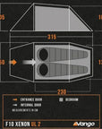 Vango F10 Xenon UL 2 Tent + Force Ten (F10) Xenon UL 2 Groundsheet Protector - GP515 Size