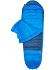 Rab Ascent Down Sleeping Bag (-24°C) Long - Left Zip (Tempest Blue/Maya Blue) open