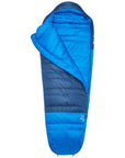Rab Ascent Down Sleeping Bag (-24°C) - Regular - Right Zip (Tempest Blue/Maya Blue) openish