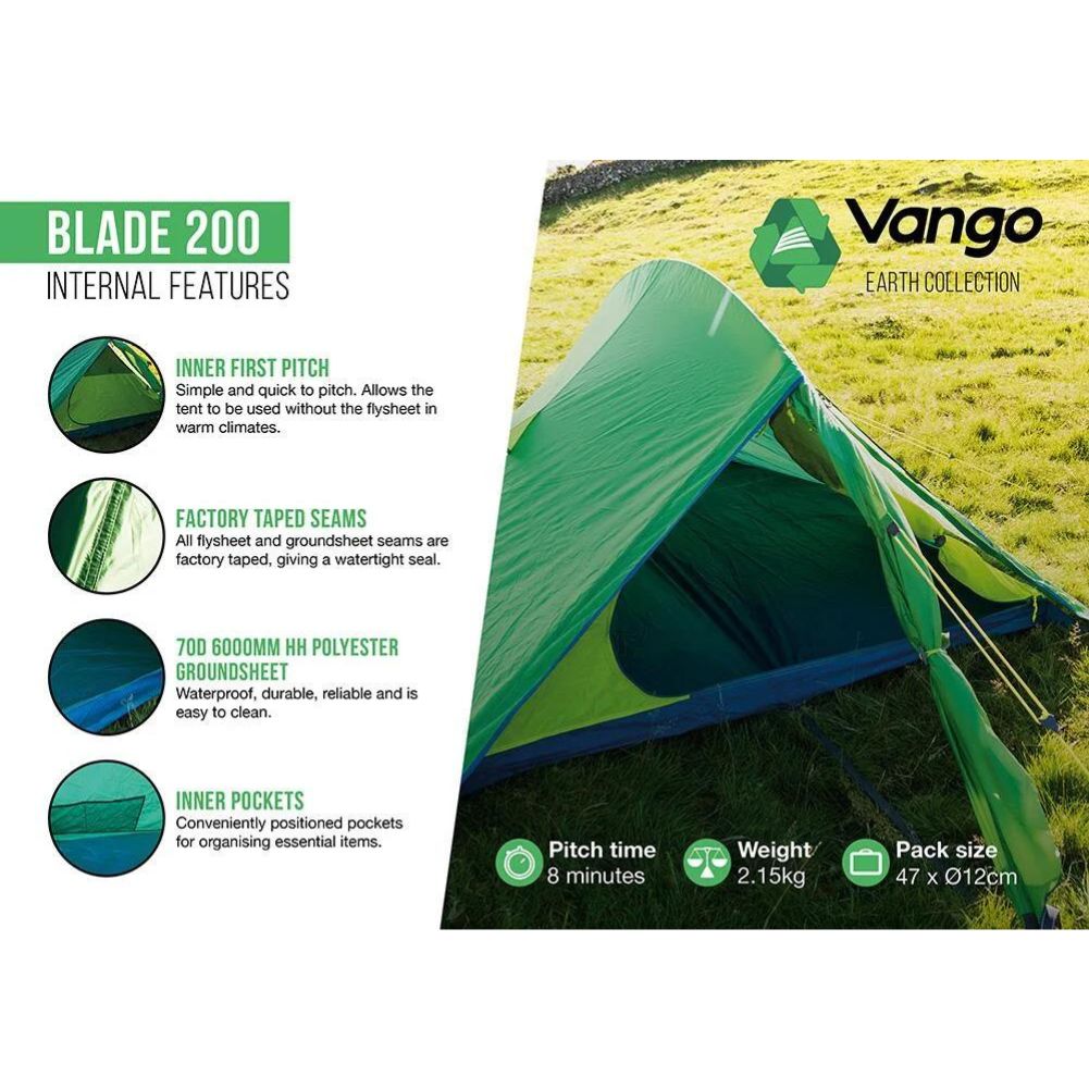Vango Blade 200 Trekking Tent - 2 Man Tent - Internal Features