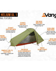 Force Ten (F10) Helium 1 UL Lightweight Tent - 1 Man Trekking Tent info