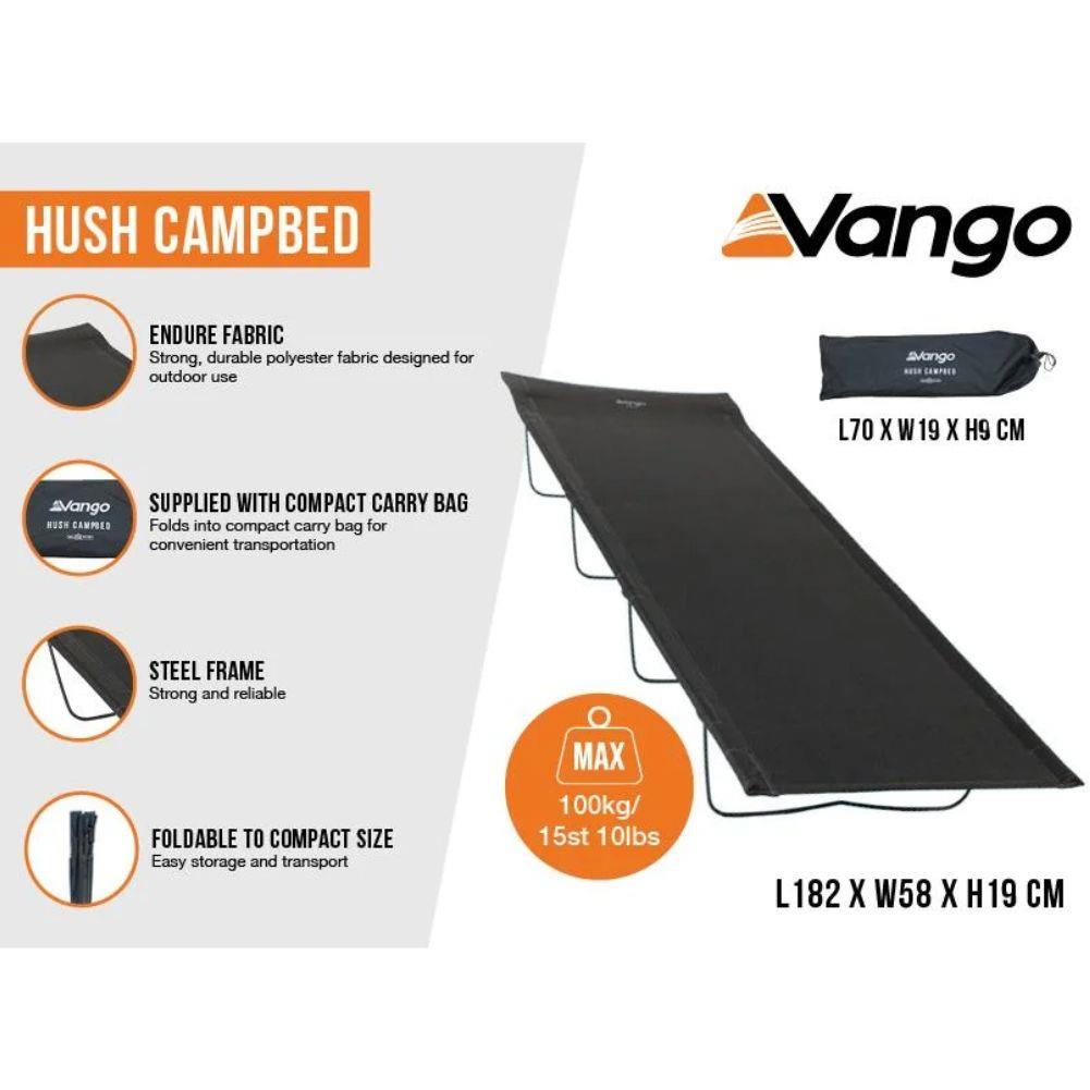Vango Hush Single Campbed (Granite Grey) info