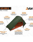 Force Ten (F10) Helium 1 UL Lightweight Tent - 1 Man Trekking Tent