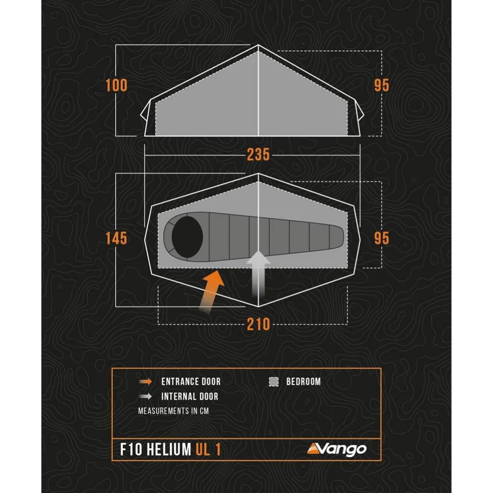 Force Ten (F10) Helium 1 UL Lightweight Tent - 1 Man Trekking Tent