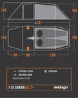 Force Ten (F10) Xenon UL 2 Plus Tent - 2 Man Lightweight Tent Measurements