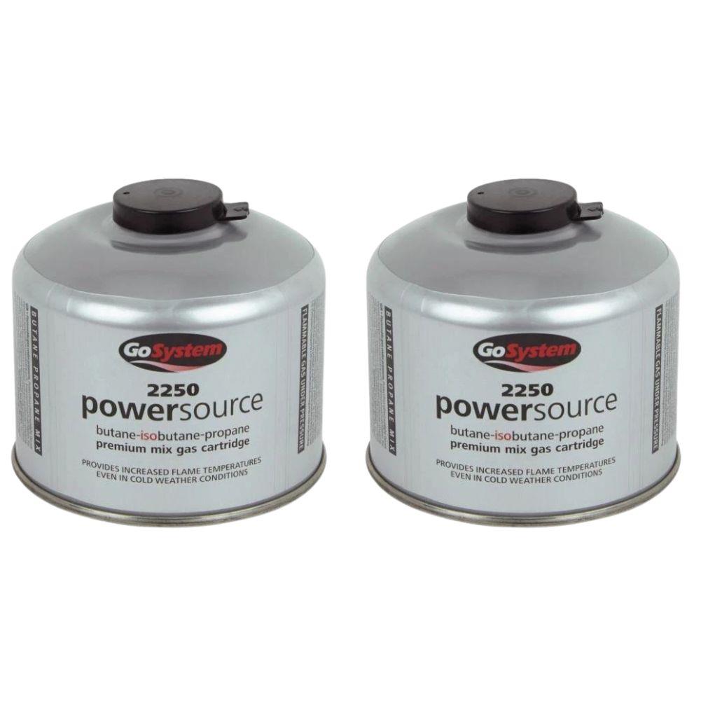 GoSystem Powersource 2250 (Twin Pack) - Butane Propane Threaded Mix 225g Gas Cartridge