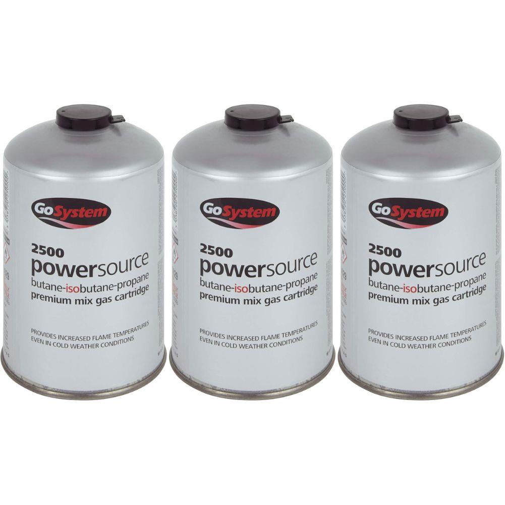 GoSystem Powersource 2500 (3 Pack) - Butane Propane Threaded Mix 2500 Gas Cartridge