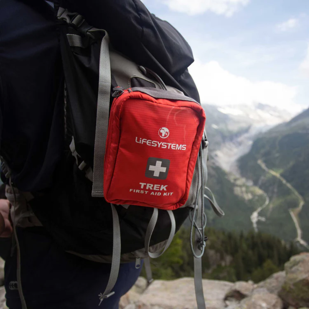 Lifesystems Trek First Aid Kit on a bag