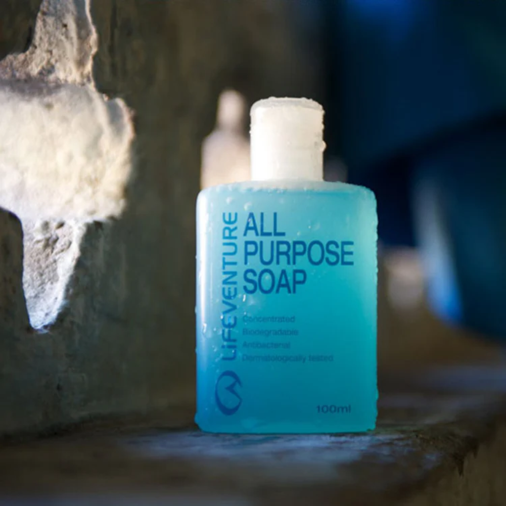 Lifeventure All Purpose Soap - 100ml being used
