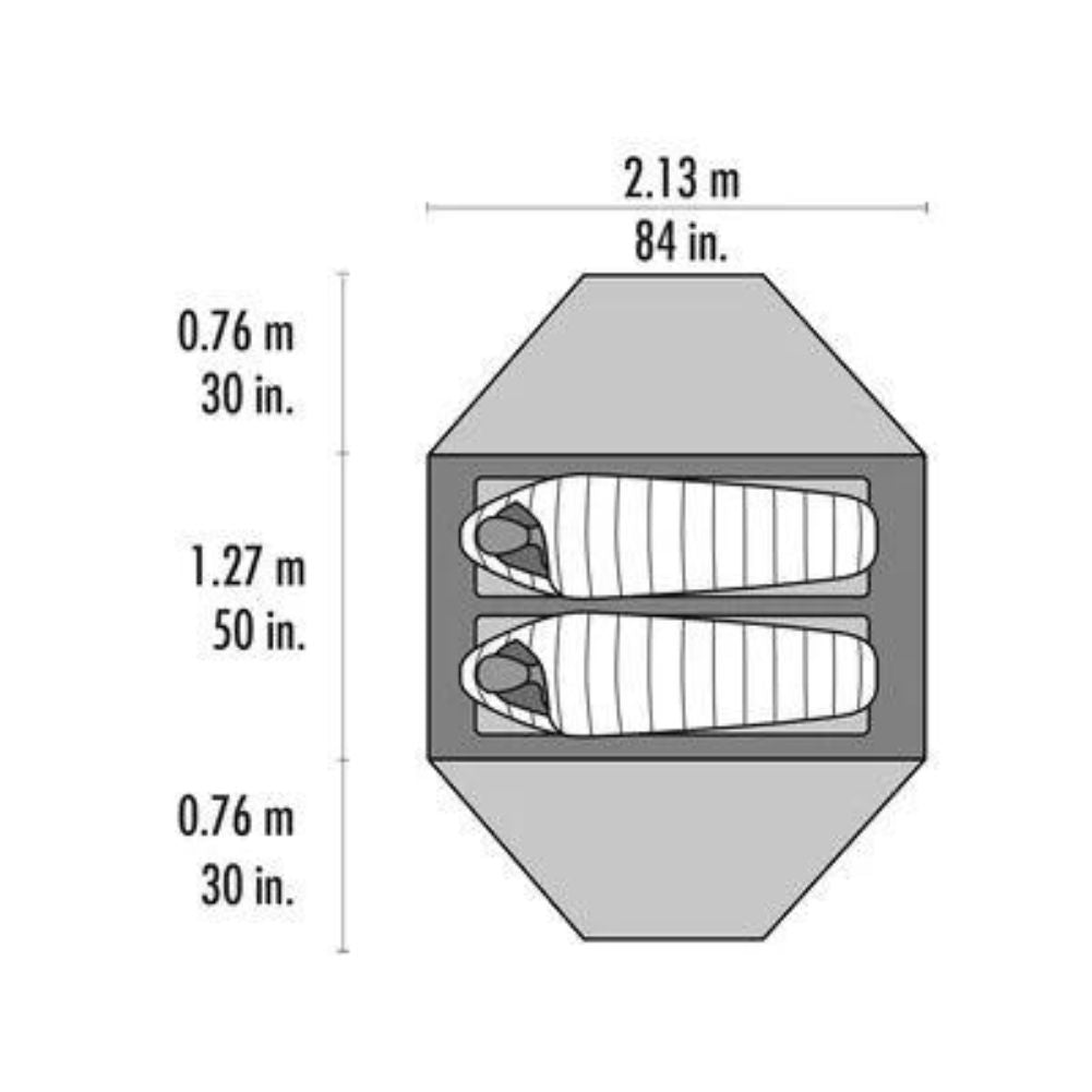 MSR Elixir 2 Tent - 2 Man Trekking/Backpacking Tent - Size 