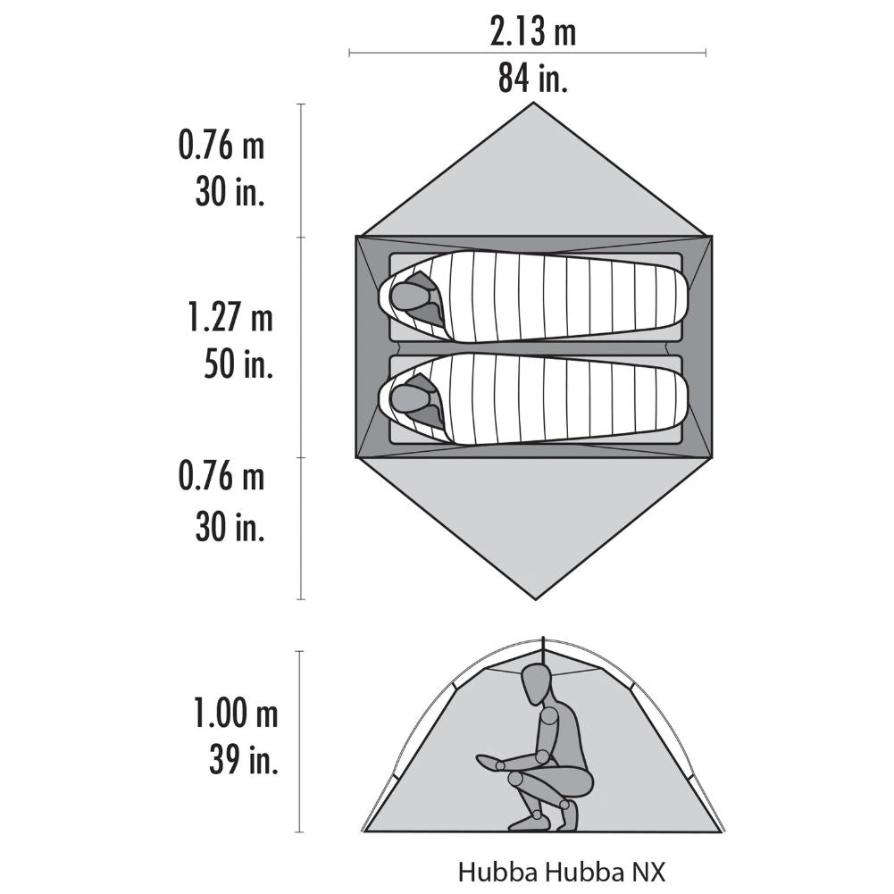 MSR Hubba Hubba NX 2 Person Tent (White) diagram