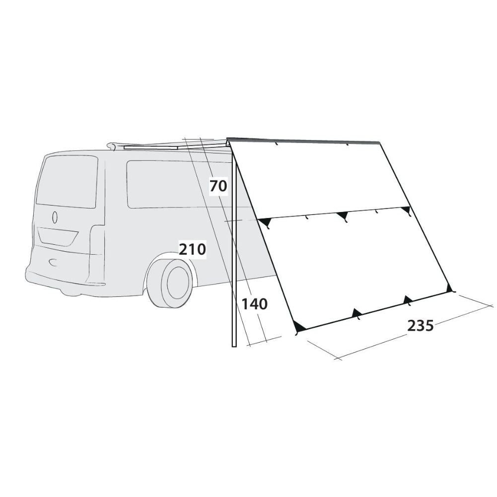 Outwell Hillcrest Tarp Vehicle Shelter diagram