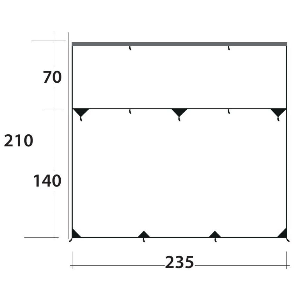 Outwell Hillcrest Tarp Vehicle Shelter measurements