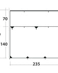 Outwell Hillcrest Tarp Vehicle Shelter measurements