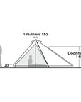 Robens Green Cone PRS Tipi Tent (2024) diagram of the inside and out