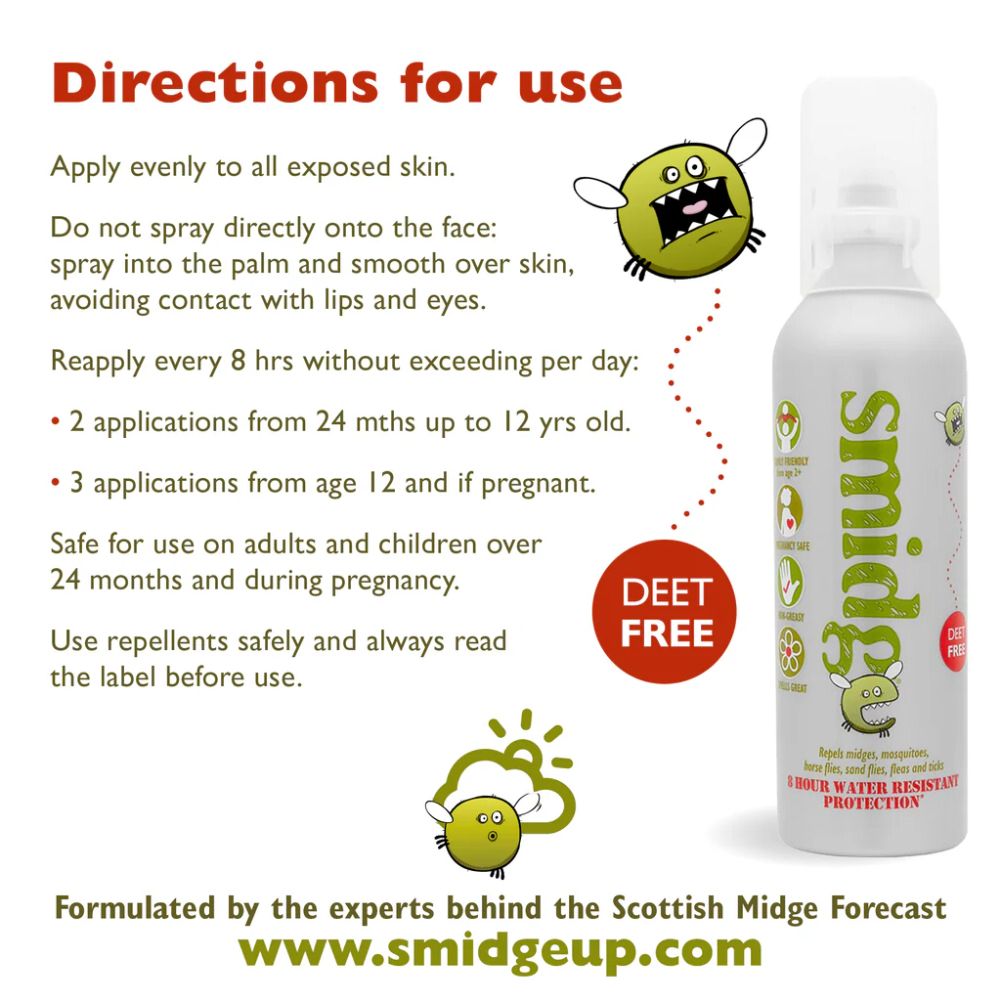 Smidge Midge and Insect Repellent Spray - Twin Pack - Info 