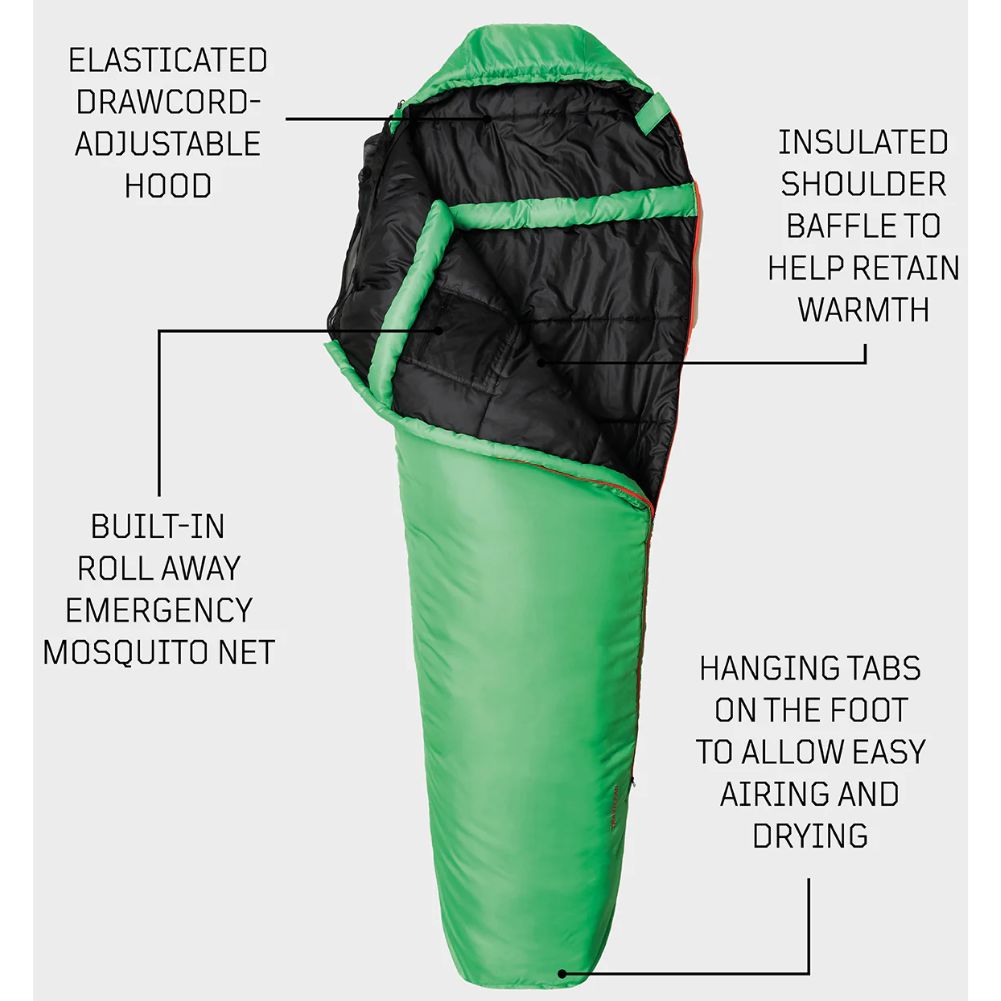 Snugpak Travelpak 3 Sleeping Bag WGTE - Left Zip (Emerald Green) Info