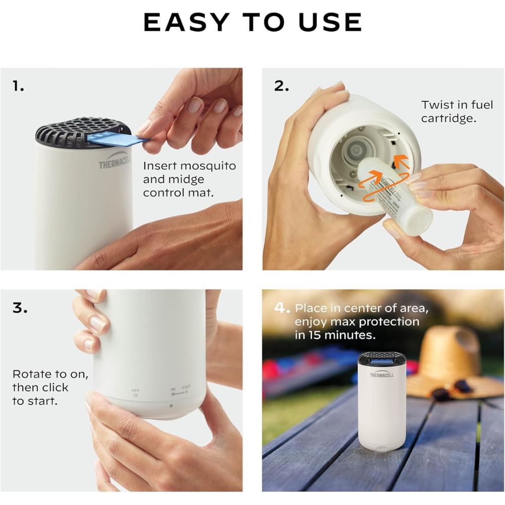 Thermacell Halo Mini Mosquito &amp; Midge Repeller (White) easy