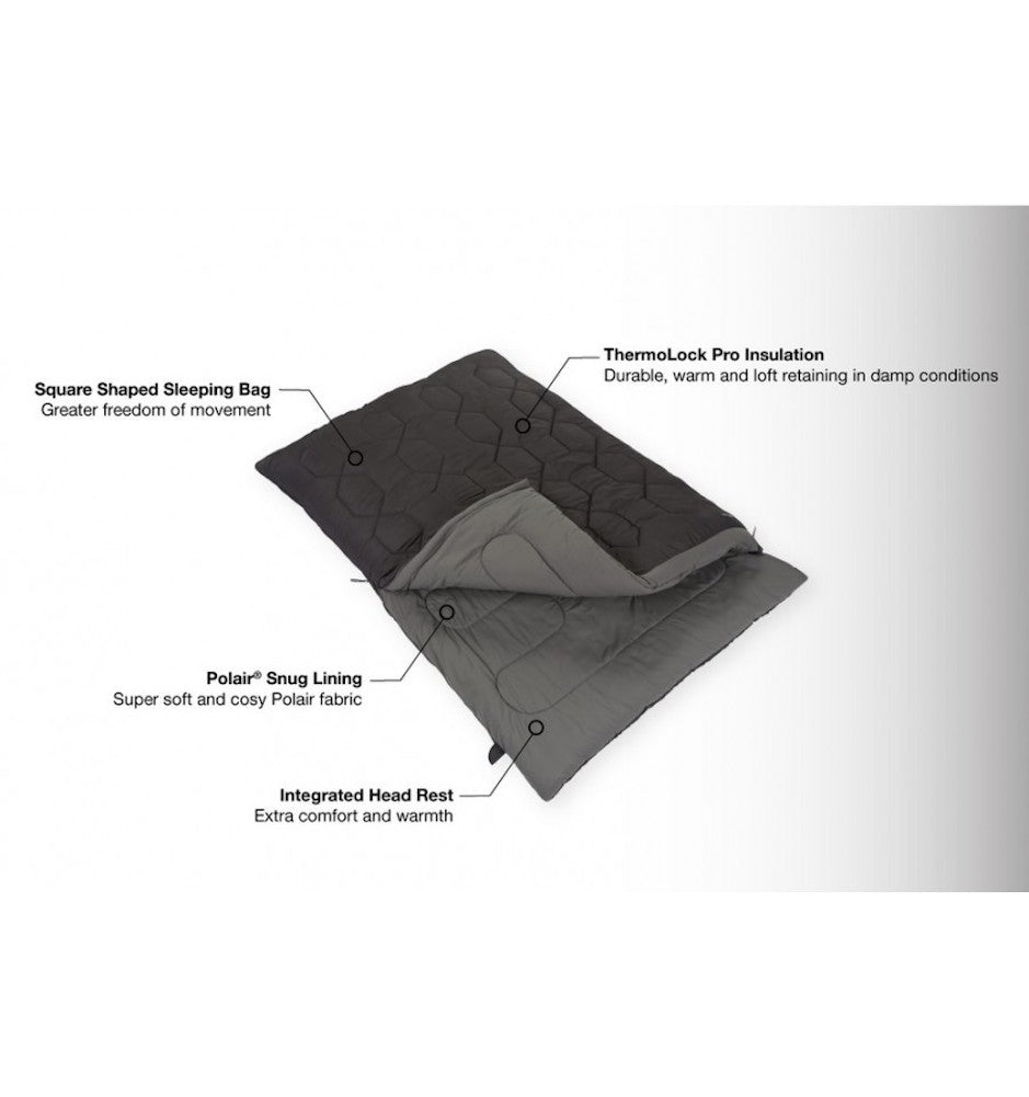 Vango Serenity Superwarm Double Sleeping Bag - Shadow Grey