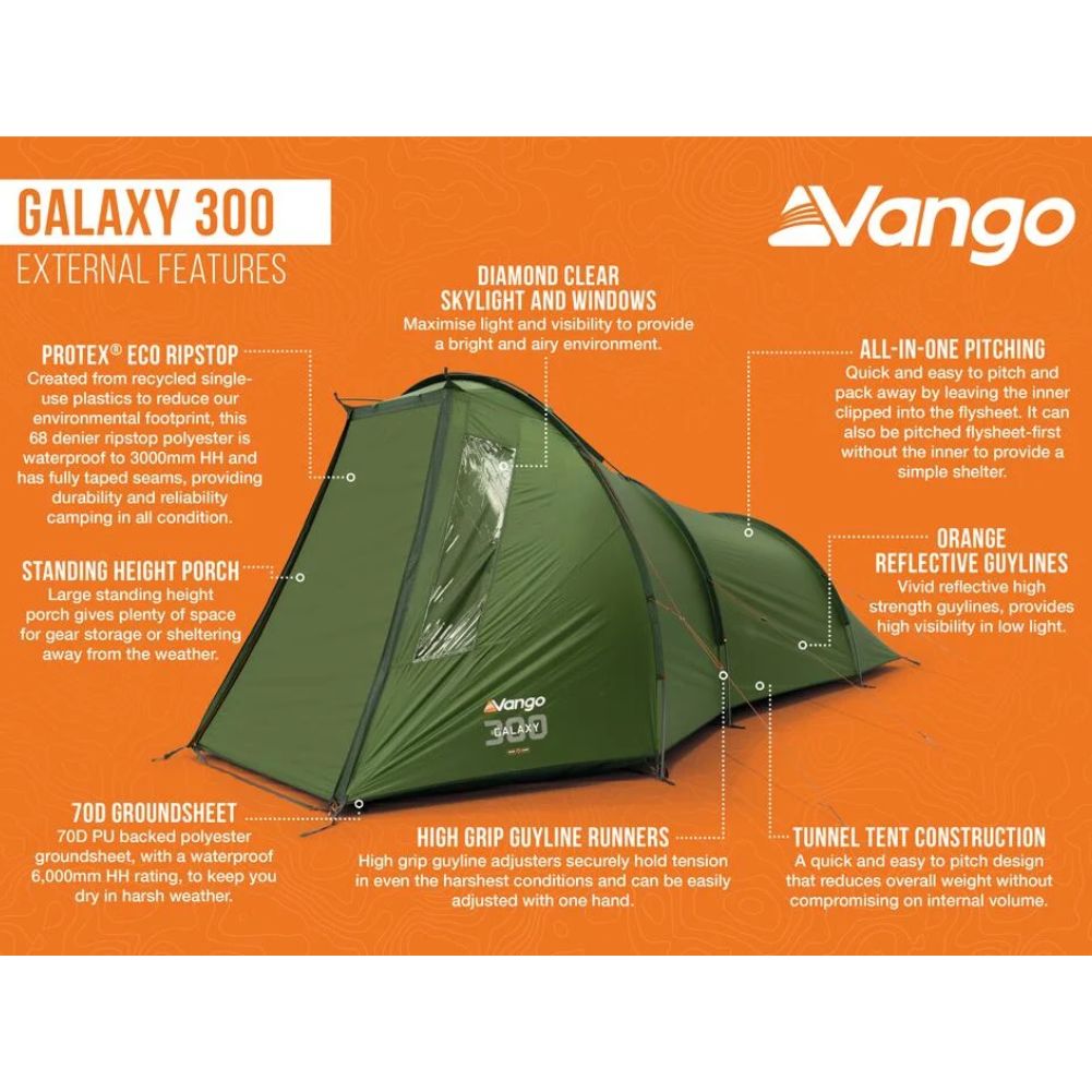 Vango Galaxy 300 Eco Tent - 3 Man Tent