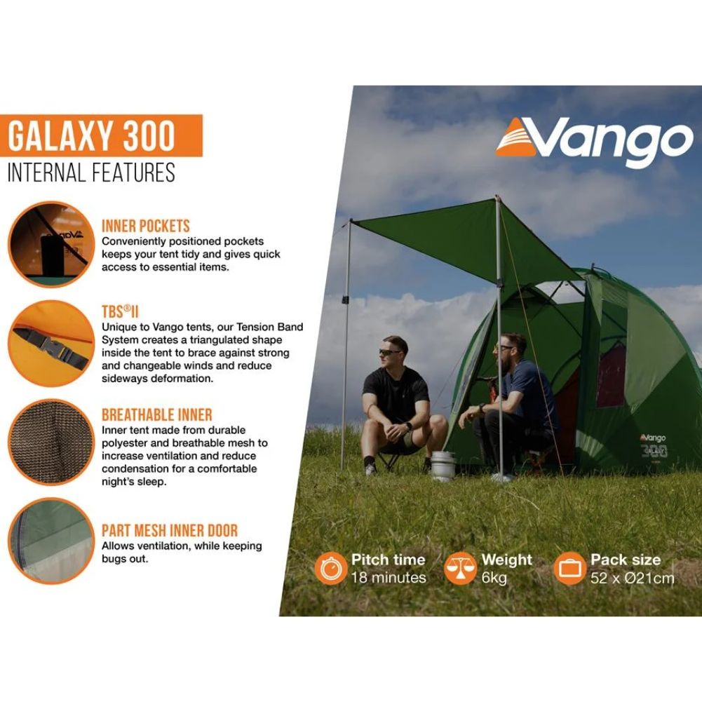 Vango Galaxy 300 Eco Tent - 3 Man Tent