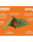 Vango Helvellyn 200 Trekking Tent - 2 Man Semi-Geodesic Tent