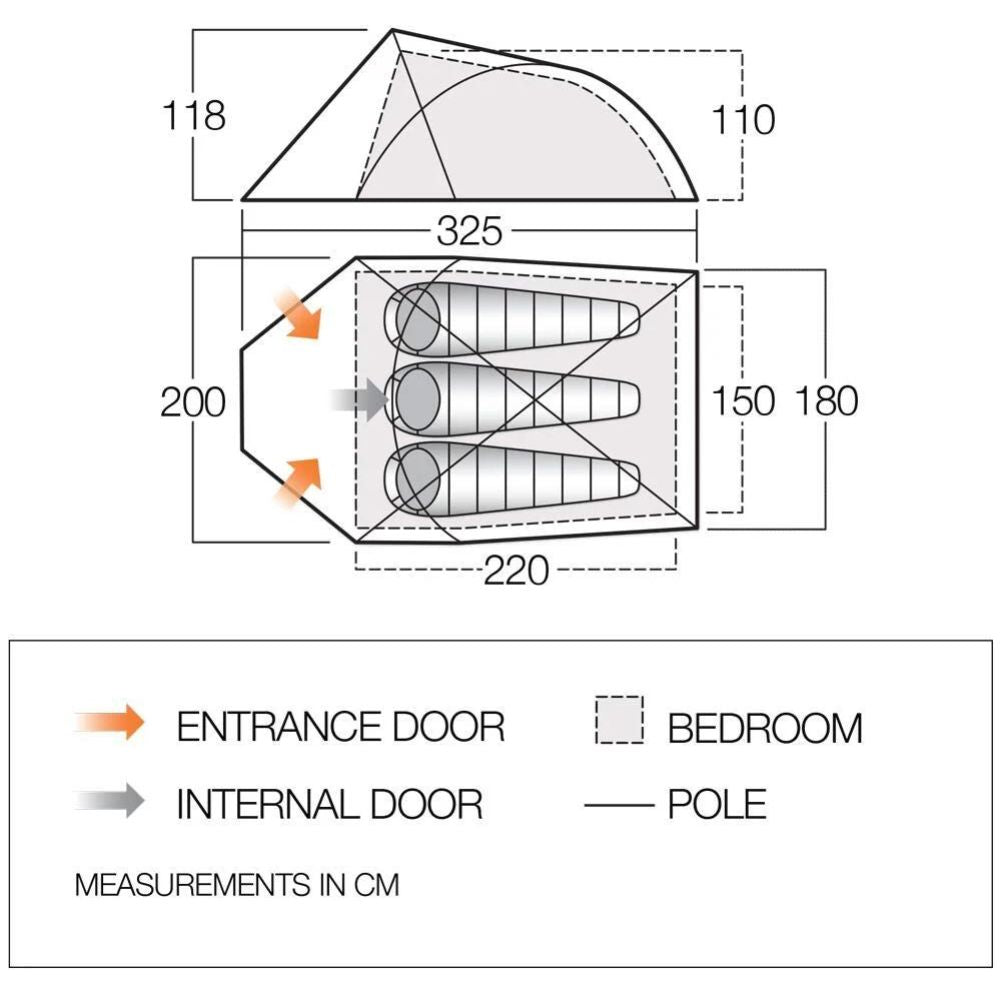 Vango Helvellyn 300 Trekking Tent - Sizes