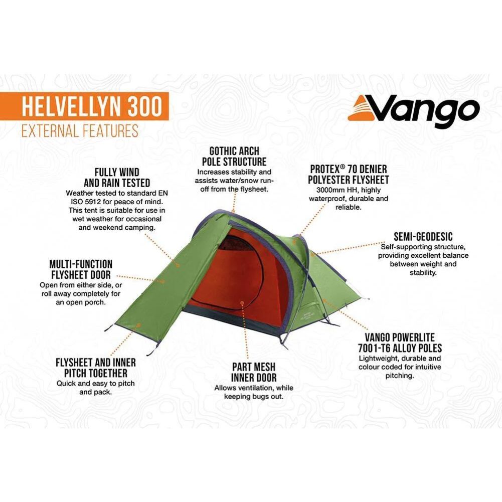 Vango Helvellyn 300 Trekking Tent - External Features