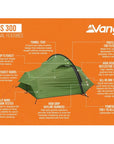 Vango Nevis 300 Tent - 3 Person Tent (Pamir Green)