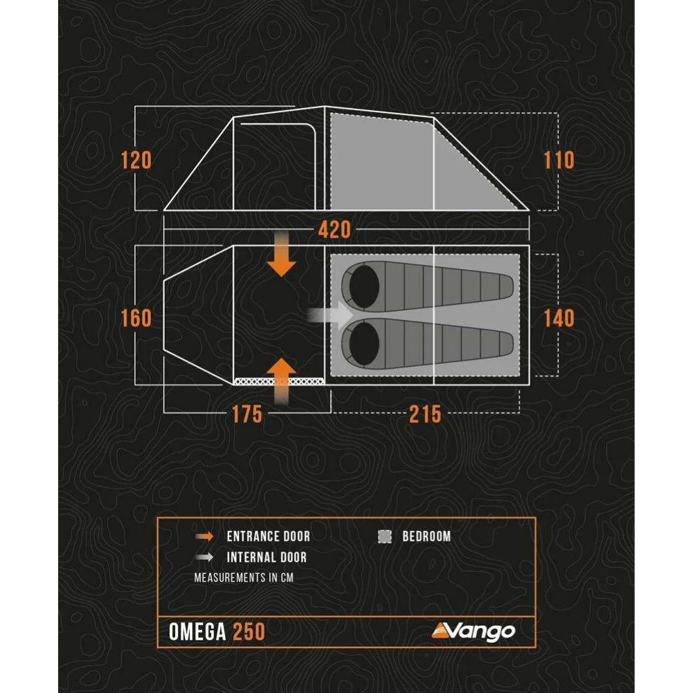 Vango Omega 250 Eco Tent - 2 Man Tunnel Tent