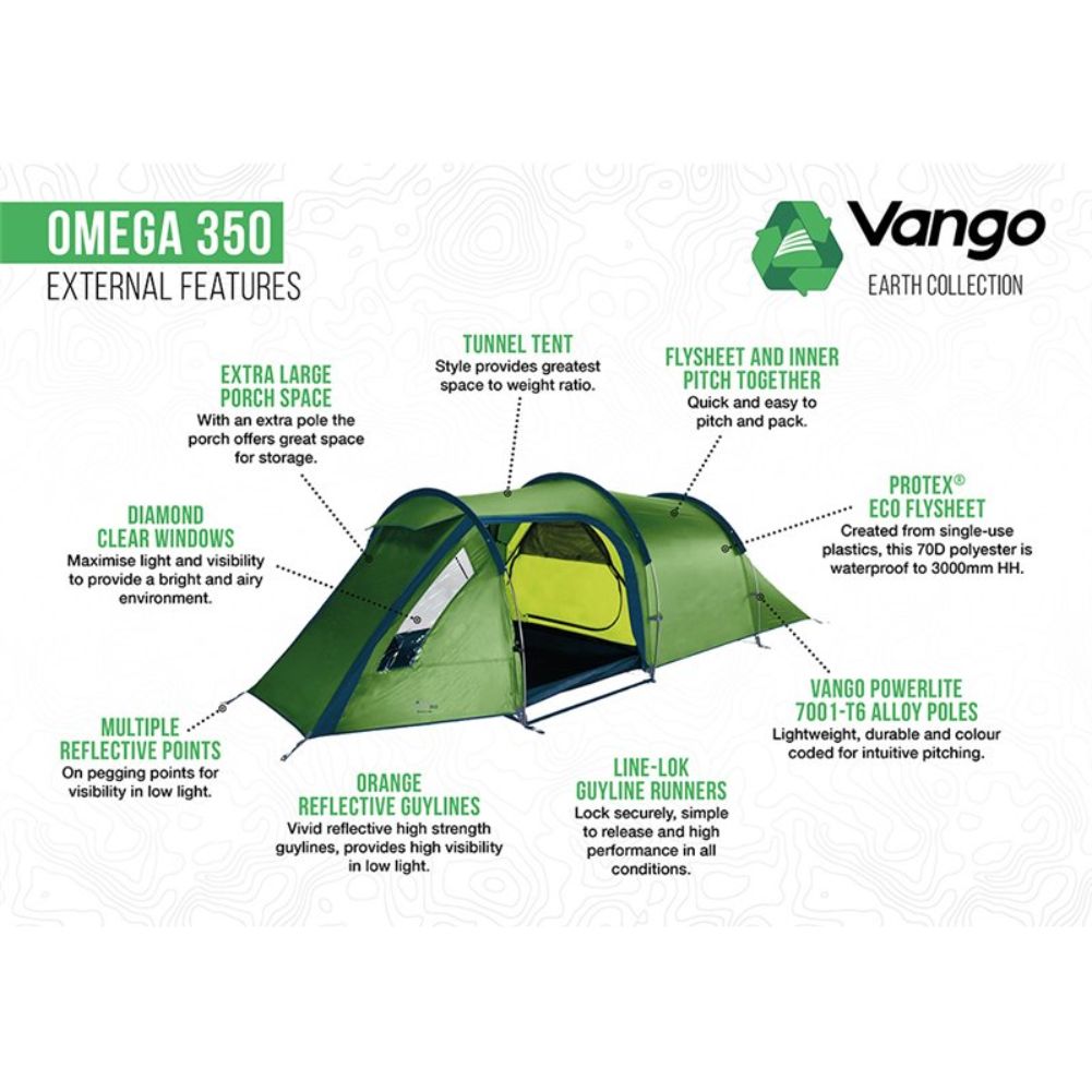 Vango Omega 350 Eco Tent - 3 Man Tent (2023)info